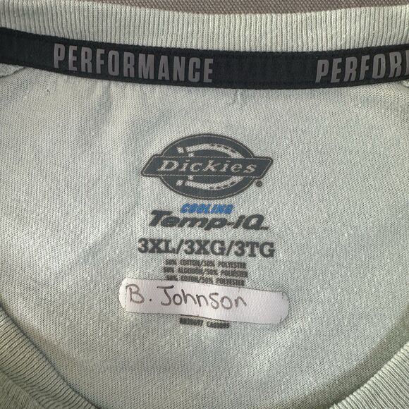 Dickies Temp-IQ Performance Men T-Shirt Short Sleeve Size 3XL Cream/Green - Picture 3 of 4